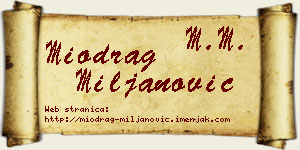 Miodrag Miljanović vizit kartica